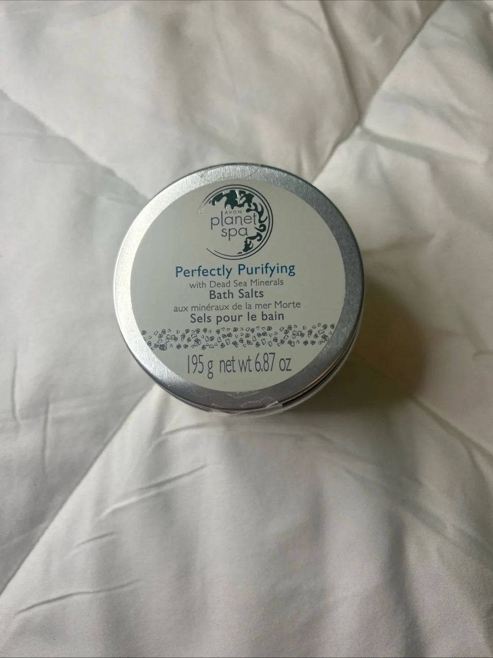 Avon Planet Spa Perfectly Purifying Bath Salts - Silver & White NEW